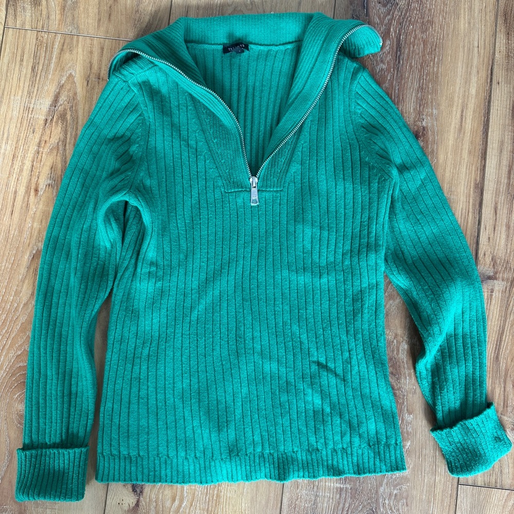 Talbots Kelly Green Ribbed Women's Sweater Sz Small